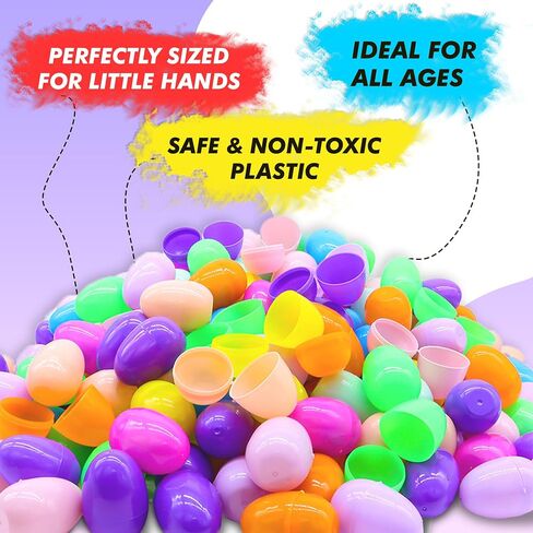 Premium Plastic Easter EggShell-50pcs Vibrant Solid Colors & Printed colorful Fillable Eggs,Ideal for Gift Surprises,Celebration Giveaways,School Rewards & Festive EggHunts (Vibrant Solid Colors Eggs) in Saudi Arabia