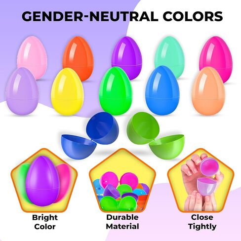 Premium Plastic Easter EggShell-50pcs Vibrant Solid Colors & Printed colorful Fillable Eggs,Ideal for Gift Surprises,Celebration Giveaways,School Rewards & Festive EggHunts (Vibrant Solid Colors Eggs) in Saudi Arabia