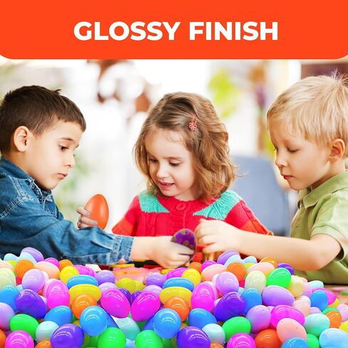 Premium Plastic Easter EggShell-50pcs Vibrant Solid Colors & Printed colorful Fillable Eggs,Ideal for Gift Surprises,Celebration Giveaways,School Rewards & Festive EggHunts (Vibrant Solid Colors Eggs) in Saudi Arabia