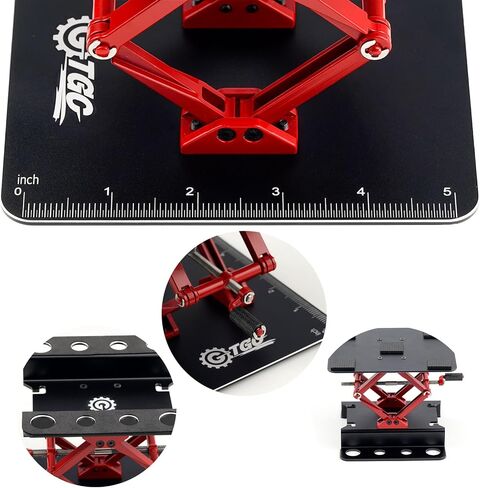 RC Car Adjustable Height Work Stand with Screwed Tray Made of Aluminum Alloy Suit for TRX4M Axial Arrma Redcat Losi Etc 1/8 1/10 1/12 1/14 1/16 1/18 RC Car Tool Set (Red) in Kuwait