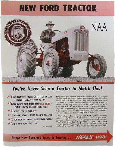 Stevens Lake Parts One New Tractor Sales Brochure Fits Ford NAA Models Interchangeable with 53NAASB, MAM60-0016 in Saudi Arabia
