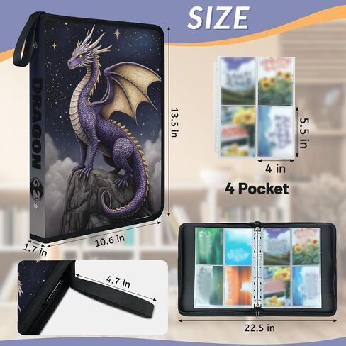 Card Binder 9 -Pocket - 900 Abomets Card Aullder مع 50 أكمام قابلة للإزالة لبطاقات الحجم القياسية - مثالية لبطاقات التداول القابلة للتحصيل - TCG Binder - هدية للبنين والبنات (CAT) in Kuwait