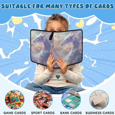 Card Binder 9 -Pocket - 900 Abomets Card Aullder مع 50 أكمام قابلة للإزالة لبطاقات الحجم القياسية - مثالية لبطاقات التداول القابلة للتحصيل - TCG Binder - هدية للبنين والبنات (CAT) in Kuwait