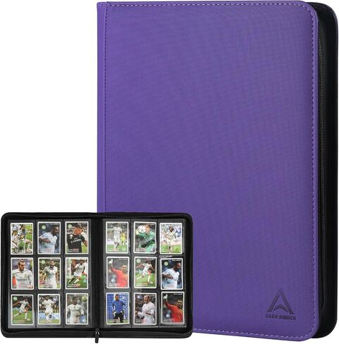 9 Pocket Card Binder - 540 Capacity with Zip Closure Premium, Double-Sided,Sturdy & Sleek PU Leather Protector for MTG, TCG, Sport & Collectible Cards (Black) in Kuwait