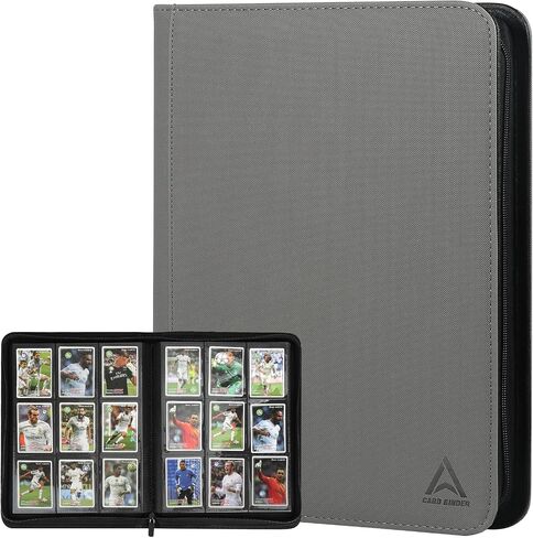 9 Pocket Card Binder - 540 Capacity with Zip Closure Premium, Double-Sided,Sturdy & Sleek PU Leather Protector for MTG, TCG, Sport & Collectible Cards (Black) in Kuwait