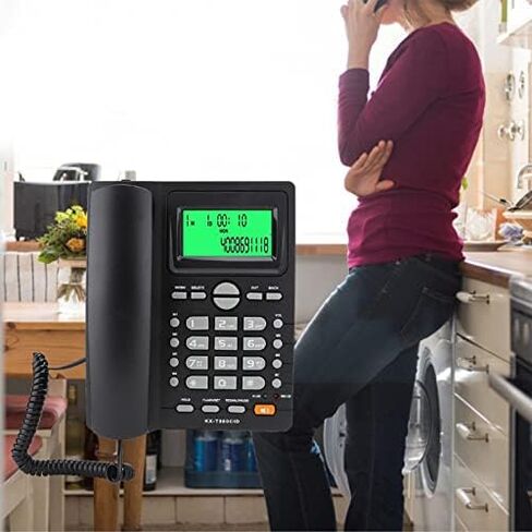 Clear Sound Caller ID Display Landline Telephone with Mute Function & Fast Dialing, Wide Application for Home Office Phone (Black) in Saudi Arabia