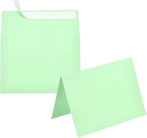 PATIKIL 50Pack Grass Green 5x7 Blank Cards and Envelopes, Self Seal A7 Envelopes with Folded Cardstock Small for Greeting Cards Wedding Greeting Birthday Invitations Letter Mailing in Saudi Arabia