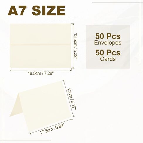 PATIKIL 50Pack Grass Green 5x7 Blank Cards and Envelopes, Self Seal A7 Envelopes with Folded Cardstock Small for Greeting Cards Wedding Greeting Birthday Invitations Letter Mailing in Saudi Arabia
