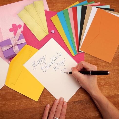 100 Pack A6 / 4x6 Invitation Envelopes, Multicolor Colored Envelopes for Greeting Cards, Photos, Invitations - with Gold Stickers in Saudi Arabia