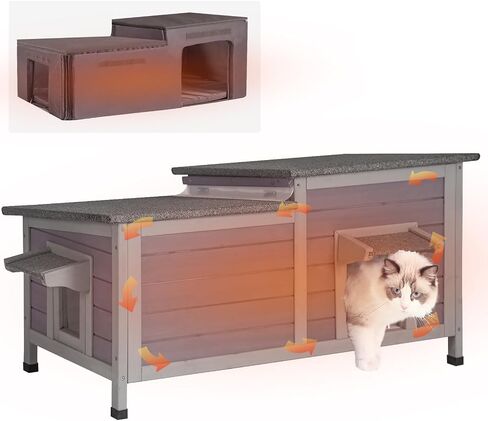 Aivituvin المعزول في الهواء الطلق Cat House مقاومة للماء خارج ملجأ القط الوحشي لفصل الشتاء 100 ٪ معزول in Kuwait