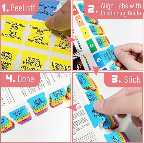 Index Tabs for 2020 National Electrical Code Colored, 120 Printed Laminated Waterproof Tabs, (Book Not Included) with Wire Chart and Formula Guide, & 2 Ohm's Law Stickers, Alignment Guide in Kuwait