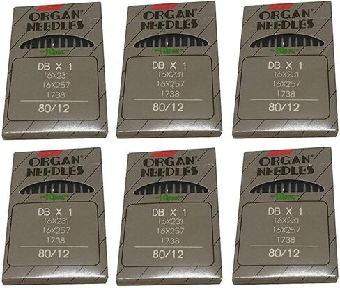 Bequilter 60PCS DBX1 Organ Sewing Machine Needles Compatible with Brother, Juki, Viking Industrial Lockstitch 16X231 16X257 1738 Size 80/12 in Saudi Arabia