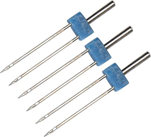 Sewing Machine Stitches, Twin Needles 3Pcs Convinient Stainless Steel for Sewing Accessories for Decorative Threads(Double Needle 4MM-3 pcs/Bag) in Saudi Arabia