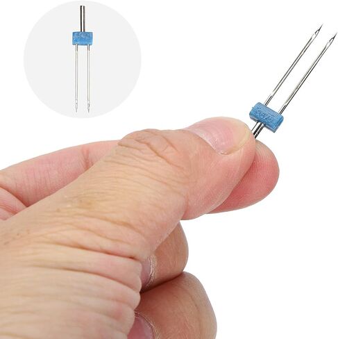 Sewing Machine Stitches, Twin Needles 3Pcs Convinient Stainless Steel for Sewing Accessories for Decorative Threads(Double Needle 4MM-3 pcs/Bag) in Saudi Arabia