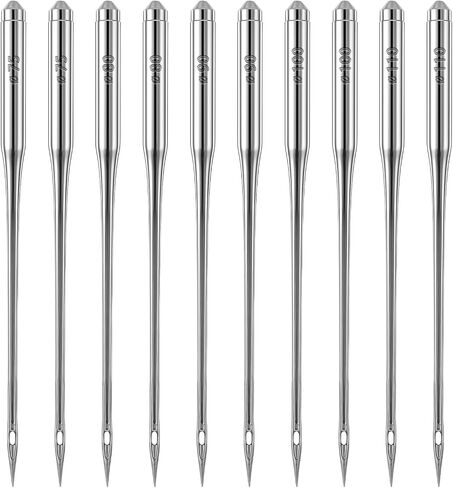 50 PCS Universal Sewing Machine Needles, Heavy Duty Denim Sewing Machine Needles Compatible with Kind of Household Sew Machines, Size 75/11, 80/12, 90/14, 100/16, 110/18 in Saudi Arabia