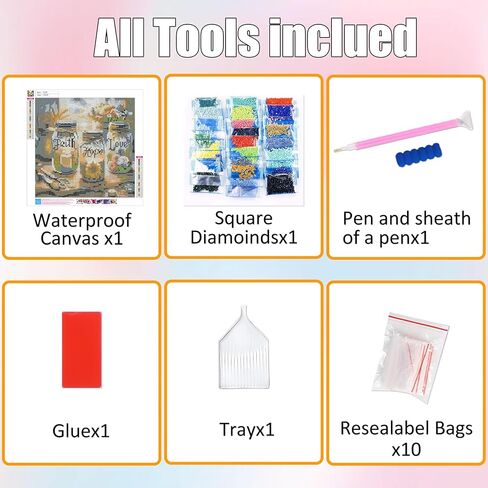 مجموعات الطلاء الماس المربعة ذات الأزهار البرية - لوحات الماس مربعة لوحات زهور ، فن الماس المربع ، لوحة جوهرة الزهرة DIY للبالغين والحرف للهدايا وديكور الجدار المنزلي 12x16inch in Kuwait