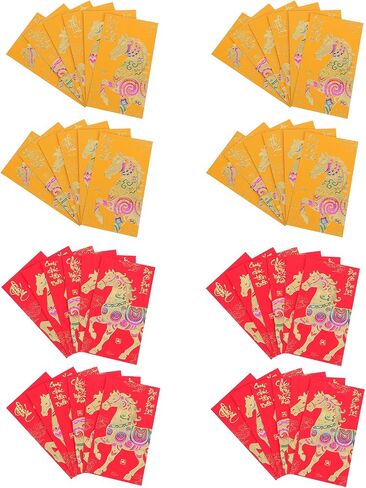 48pcs صينية جديدة للعام الأحمر المظلات الحمراء 2026 هونغ باو مالي ماليات النقدية in Saudi Arabia