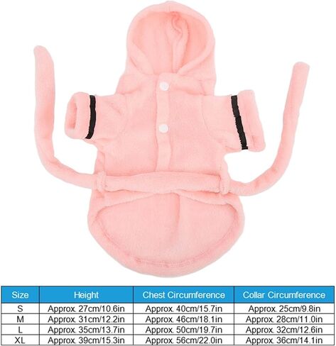 Dog Bathrobe Towel, Dog Drying Coat with Waistband Pink Pet Hooded Robe Puppy Hooded Pajama Bathrobe Dog Bath Robe for Drying Dogs(S) in Saudi Arabia