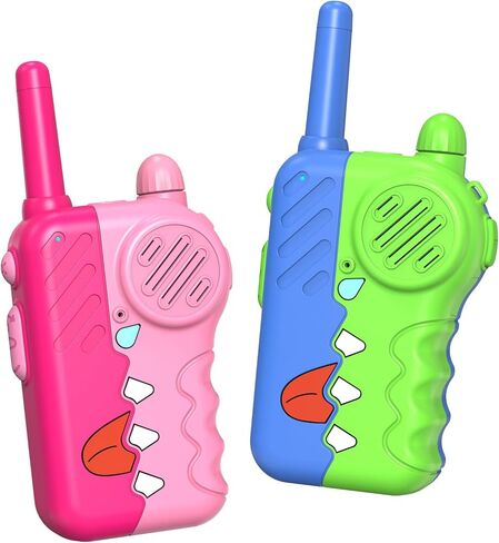 Pink Kids Walkie Talkies 2 Pack for Girls-1000 قدم طويلة المدى مع صوت واضح ، حبل مضاد للانسداد ، مقبض قابل للتعديل ومصباح يدوي ، هدايا عيد ميلاد متينة لمدة 3-8 سنوات (3 بطاريات AAA) in Kuwait