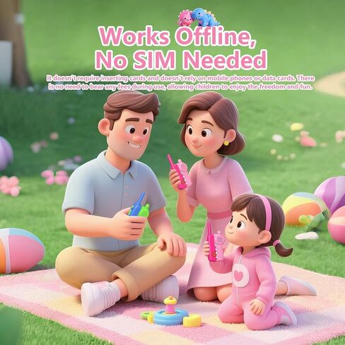 Pink Kids Walkie Talkies 2 Pack for Girls-1000 قدم طويلة المدى مع صوت واضح ، حبل مضاد للانسداد ، مقبض قابل للتعديل ومصباح يدوي ، هدايا عيد ميلاد متينة لمدة 3-8 سنوات (3 بطاريات AAA) in Kuwait