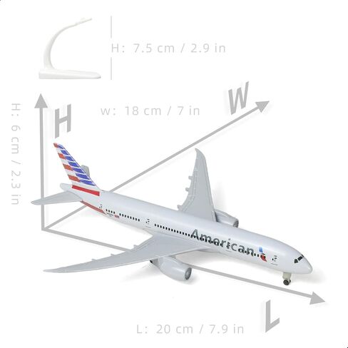 1/300 American 787 Diecast Metal Airplane Model Kits for Boeing 787 Model Plane with Display Stand (7.5-inch L) for Adult Aviation AA Plane Models Gifts or Desktop Decorations in Kuwait