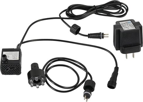 Sunnydaze 40 GPH Pump for Fountains, Aquariums, or Bird Baths - 6-Color LED Light Ring - Transformer - 1.6-Foot Max Lift in Kuwait
