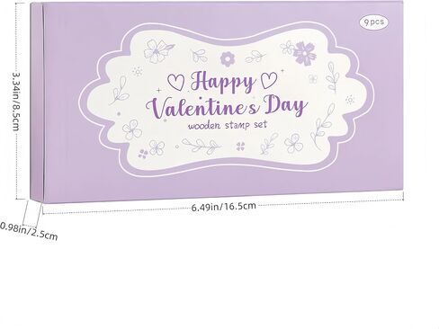 9pcs Love Stamps for Crafting – Wooden Rubber Art Stamps Set with Miss You, Love, & More – Perfect Creative Gift for Valentine's Day in Saudi Arabia