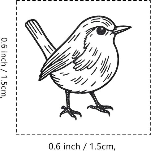 Robin Bird Rubber Stamp ، 3/5 بوصة ختم صغير صغير لمخطط صنع بطاقات Scrapbooking in Saudi Arabia