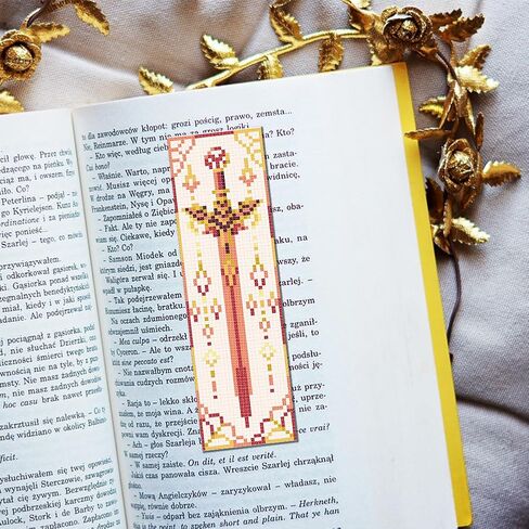 FreeBloss 6 PCS Cross Stitch Borkmark Kits for Beginner Cross Cross Stitch Kit Diy تطريز مرجعية مع تعليمات ، نمط السيف 8 "× 2.4" in Kuwait
