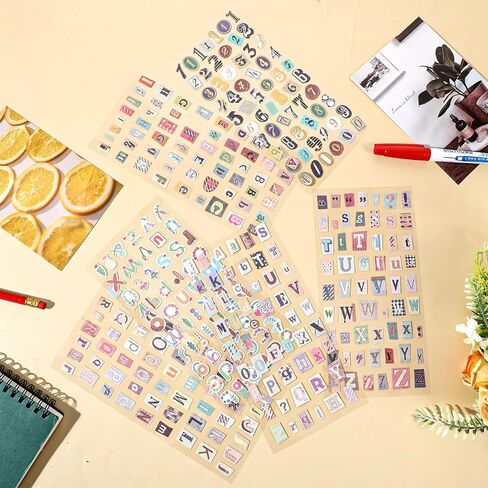 Tiesome 1034 PCS مجلة ملصقات رسائل ، ملصقات رقم الأبجدية لمستلزمات Scrapbooking Photo ألبوم ماء زجاجة هدايا مربع DIY الحرف غير المرغوب in Saudi Arabia