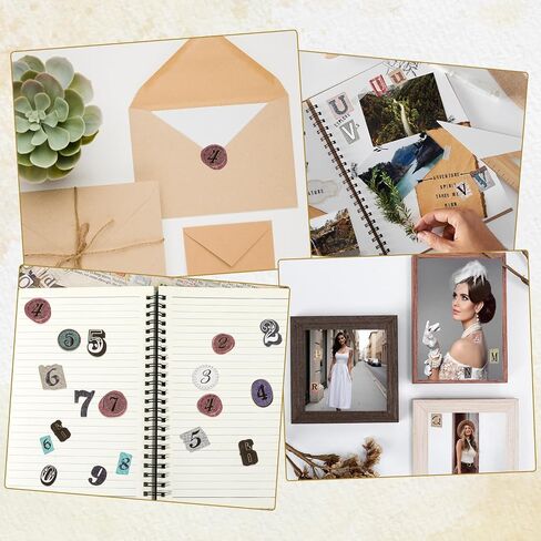 Tiesome 1034 PCS مجلة ملصقات رسائل ، ملصقات رقم الأبجدية لمستلزمات Scrapbooking Photo ألبوم ماء زجاجة هدايا مربع DIY الحرف غير المرغوب in Saudi Arabia