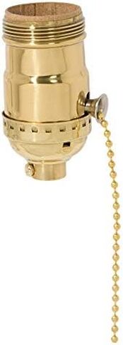 مقبس سلسلة سحب نحاسي B&P Lamp®، لمسة نهائية من النحاس العتيق، سلسلة سحب، وظيفة تشغيل/إيقاف، غلاف خيط Uno in Saudi Arabia