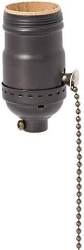 مقبس سلسلة سحب نحاسي B&P Lamp®، لمسة نهائية من النحاس العتيق، سلسلة سحب، وظيفة تشغيل/إيقاف، غلاف خيط Uno in Saudi Arabia