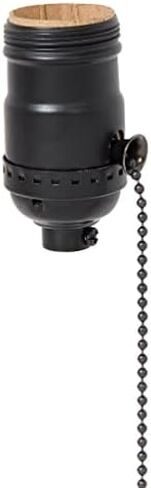 مقبس سلسلة سحب نحاسي B&P Lamp®، لمسة نهائية من النحاس العتيق، سلسلة سحب، وظيفة تشغيل/إيقاف، غلاف خيط Uno in Saudi Arabia