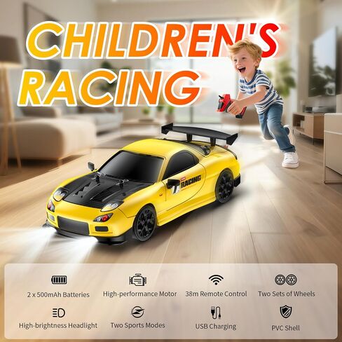 سيارة RC Drift Car ، 1:14 مقياس 4WD Drift Remote Control Car 2.4 جيجا هرتز 28km/H سيارة سباق RC عالية السرعة ، RTR مع مصابيح LED ، وسباق وإطارات الانجراف للمراهقين ، والأطفال ، والأولاد والبالغين in Saudi Arabia