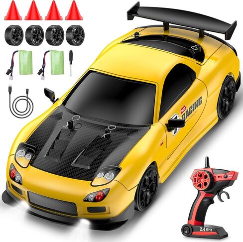 سيارة RC Drift Car ، 1:14 مقياس 4WD Drift Remote Control Car 2.4 جيجا هرتز 28km/H سيارة سباق RC عالية السرعة ، RTR مع مصابيح LED ، وسباق وإطارات الانجراف للمراهقين ، والأطفال ، والأولاد والبالغين in Saudi Arabia