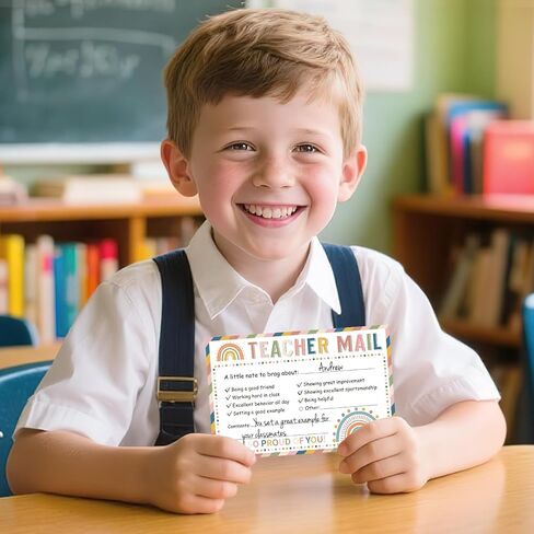 60Pcs Teacher Mail Notes to Parents, Good Behavior Incentive Cards Preschool Elementary Classroom Must Haves, Positive Postcard Boho Motivational Mail Cards for Kindergarten School Teacher Supplies in Saudi Arabia