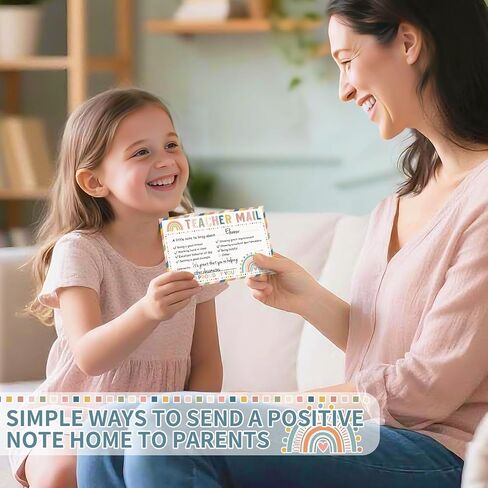 60Pcs Teacher Mail Notes to Parents, Good Behavior Incentive Cards Preschool Elementary Classroom Must Haves, Positive Postcard Boho Motivational Mail Cards for Kindergarten School Teacher Supplies in Saudi Arabia