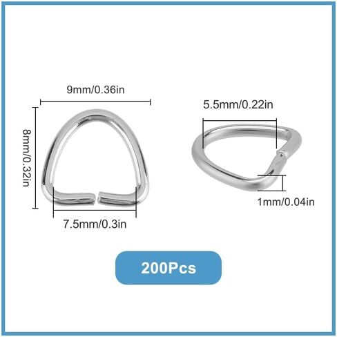 SUNNYCLUE 1 Box 200Pcs Metal Triangle Rings Silver Jump Ring Bulk 304 Stainless Steel Round Edge Buckle Connectors Opening Hook Easy Connection Flexible Linking Rings for Jewelry Making DIY Crafts in Saudi Arabia