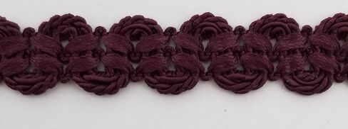 3/4" Double Scalloped Braid Gimp Trim - 12 Continuous Yards - Many Colors! (Bordeaux) in Kuwait