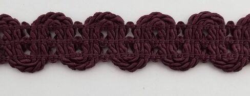 3/4" Double Scalloped Braid Gimp Trim - 12 Continuous Yards - Many Colors! (Bordeaux) in Kuwait