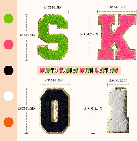 156PACK CHENILLE LETTER PATCES لاصق ذاتي للحرف DIY ، حقائب الظهر ، القبعات وديكور العطلات ، 26 بقع خطاب Chenille+تصحيحات رقم+تصحيحات الرموز in Saudi Arabia