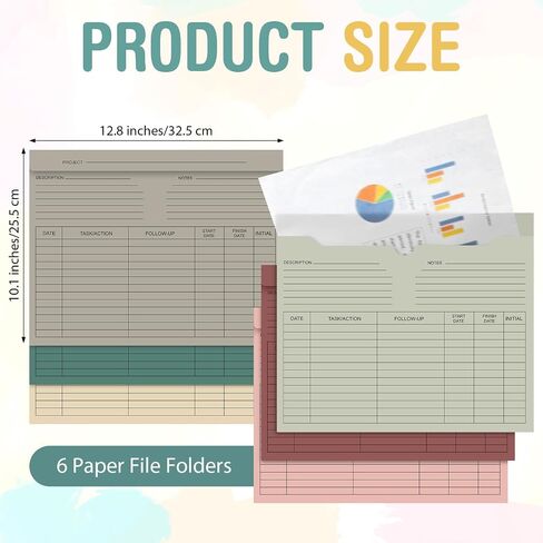 48 Pcs Lined File Folders Paper Pocket File Folder 10 x 12.8'', Letter Size and Note Tab, Colored Project Storage Printed for School Office Home Management, Closed Sides(Morandi) in Saudi Arabia