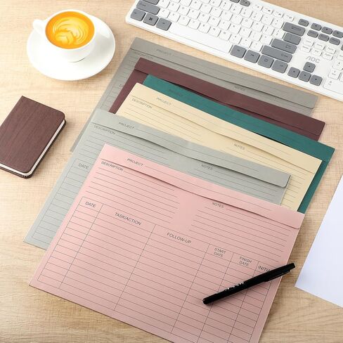 48 Pcs Lined File Folders Paper Pocket File Folder 10 x 12.8'', Letter Size and Note Tab, Colored Project Storage Printed for School Office Home Management, Closed Sides(Morandi) in Saudi Arabia