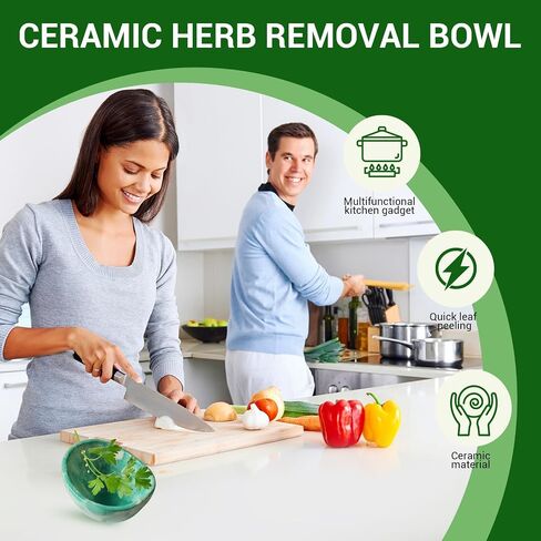 Pottery Herb Stripper Bowl, Herb Stripper Tool, Kitchen Herb Stripping Tool with Various Hole Sizes for Leaf Removal, Herb Stripping Bowl for Kale, Thyme, Basil, Rosemary Stripper (White Glaze) in Saudi Arabia