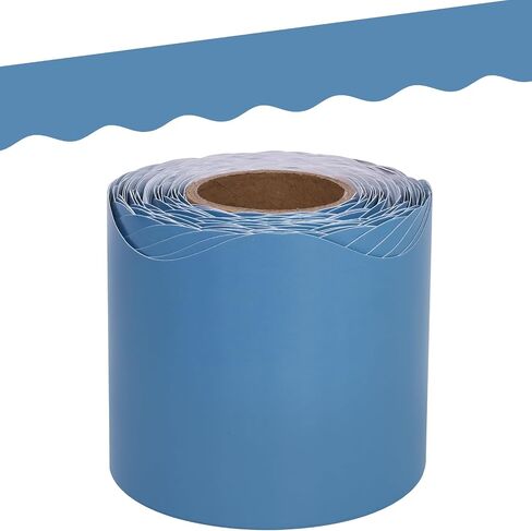 Fancy Land Blue Border for Bulletin Board Ocean Blue Scalloped Border Marine Trim Borders for Kindergarten Classroom Back to School Decoration Supplies 52ft One Roll in Saudi Arabia
