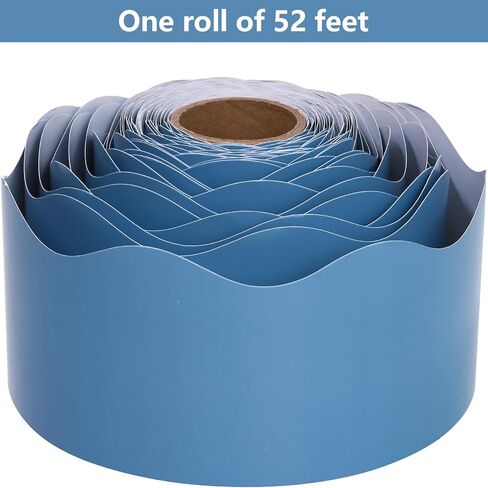 Fancy Land Blue Border for Bulletin Board Ocean Blue Scalloped Border Marine Trim Borders for Kindergarten Classroom Back to School Decoration Supplies 52ft One Roll in Saudi Arabia