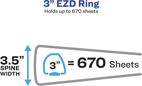 AVERY DANENT CLEAR View 3 RING Binders ، حلقات الموثق 3 بوصة ، 4 علامات بيضاء (09203) in Saudi Arabia