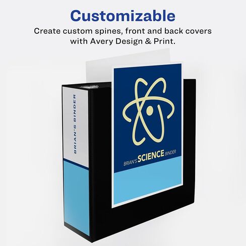 AVERY DANENT CLEAR View 3 RING Binders ، حلقات الموثق 3 بوصة ، 4 علامات بيضاء (09203) in Saudi Arabia