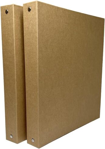 3-Ring Kraft Binder (2/Pack) 1-inch Hardcover Organizer. Holds 200 Sheets Capacity, Durable, 3-Hole Punch Presentation Planner, Stationery Recycled Chipboard (Letter Sized) in Saudi Arabia